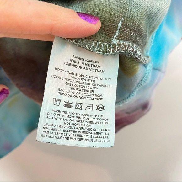 Nike Tie Dye Hoodie Sweatshirt Mens Size Large Unisex Pullover Hand Painted Blue - Picture 13 of 16